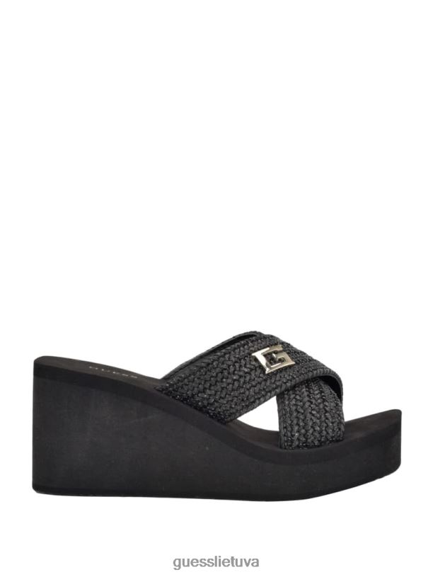 moterys GUESS 6NLN3467 avalynė juodas danvi pintos pleištinės basutės