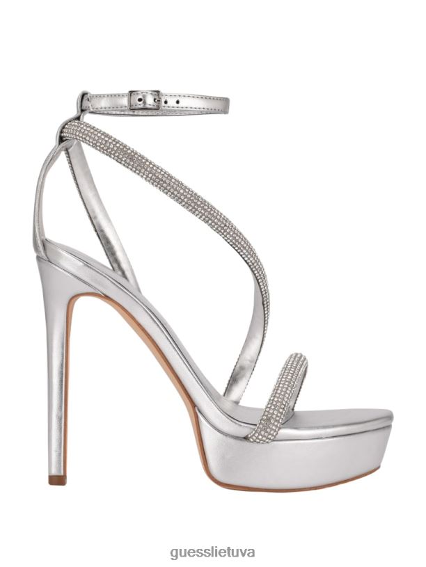 moterys GUESS 6NLN3485 avalynė raudona juostelė Casidee kalnų krištolinio akmens platforminiai kulniukai