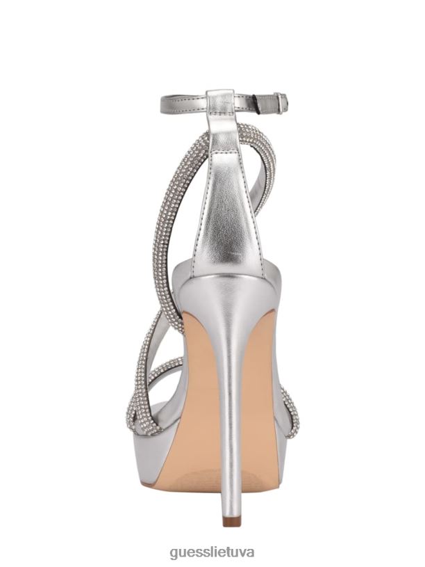 moterys GUESS 6NLN3485 avalynė raudona juostelė Casidee kalnų krištolinio akmens platforminiai kulniukai