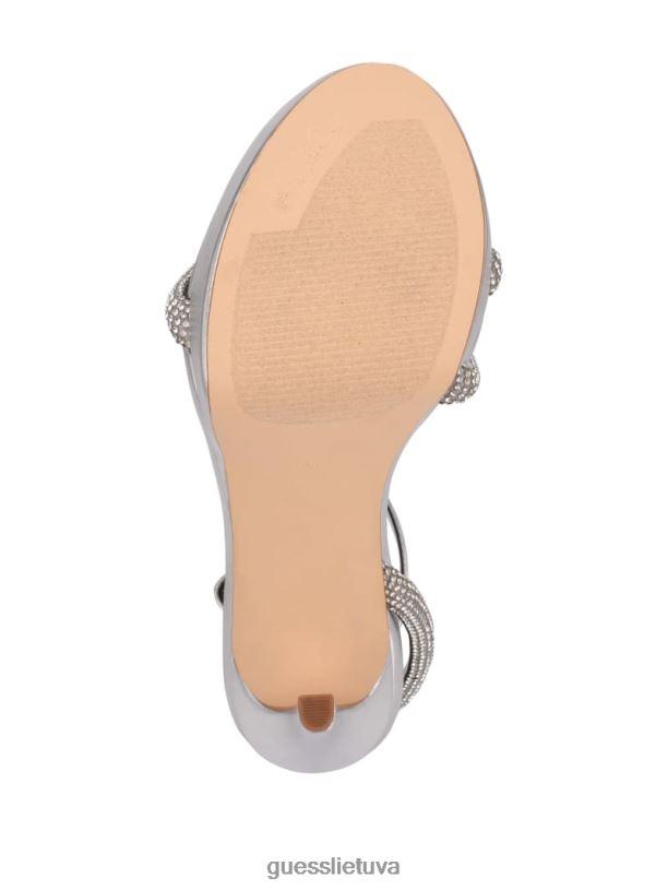 moterys GUESS 6NLN3485 avalynė raudona juostelė Casidee kalnų krištolinio akmens platforminiai kulniukai