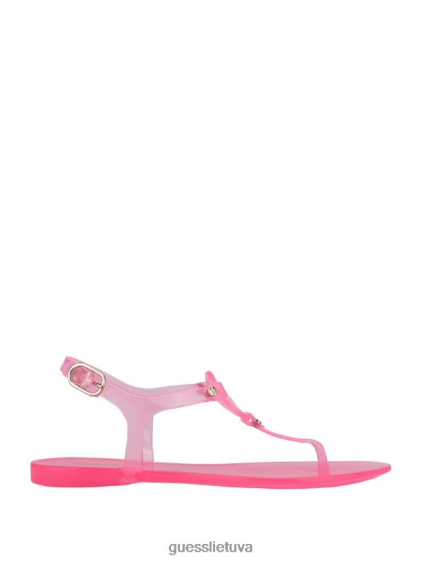 moterys GUESS 6NLN3494 avalynė šviesiai rožinė janica želė sandalai su t-juosteliu