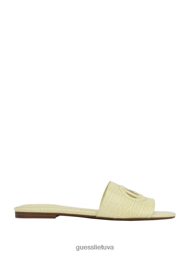 moterys GUESS 6NLN3495 avalynė Tai žalia Tashia logotipo slydimo sandalai
