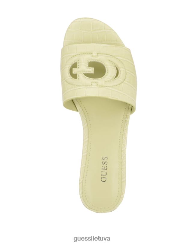 moterys GUESS 6NLN3495 avalynė Tai žalia Tashia logotipo slydimo sandalai