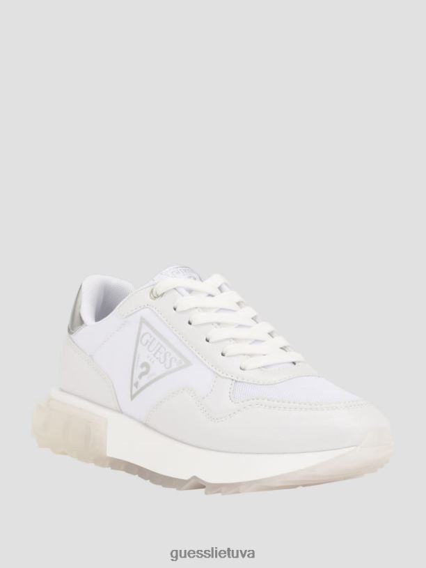 moterys GUESS 6NLN3329 avalynė balti graffiti sportbačiai su melany logotipu