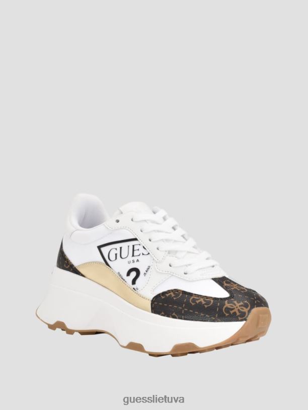 moterys GUESS 6NLN3337 avalynė baltas calebb logotipu marginti sportbačiai