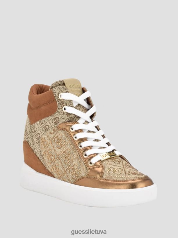 moterys GUESS 6NLN3342 avalynė vidutinio rudumo blairin kalnų krištolinio akmens sportbačiai su pleištu