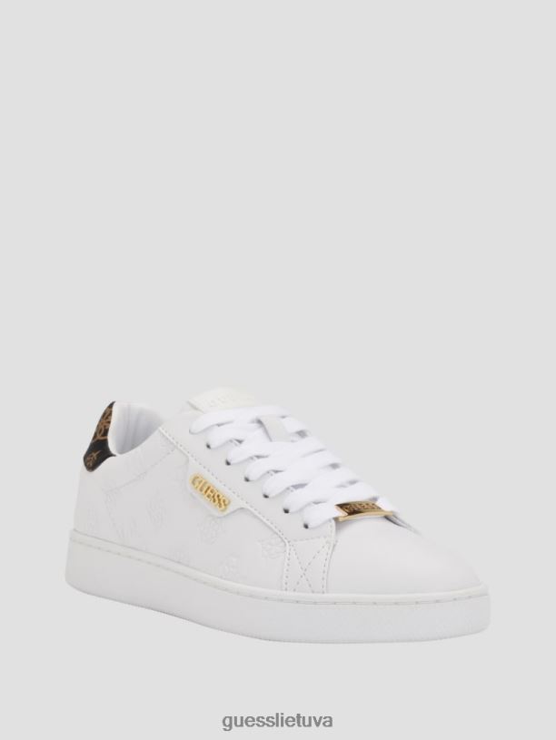 moterys GUESS 6NLN3352 avalynė balti graffiti Žemi sportbačiai su renzy įspaudu su logotipu