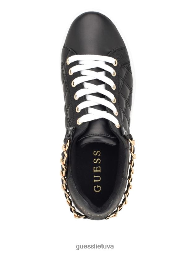 moterys GUESS 6NLN3356 avalynė juodas reney grandinės dygsniuoti sportbačiai