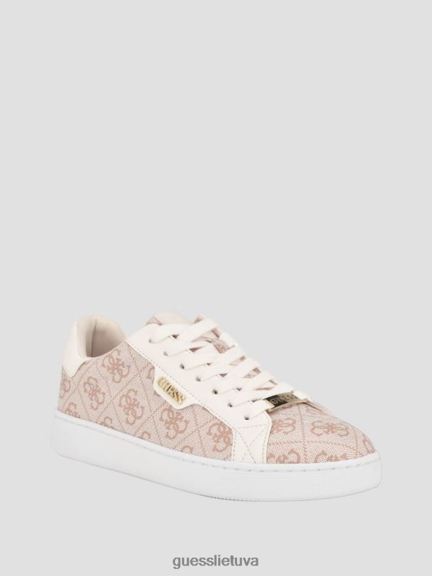 moterys GUESS 6NLN3358 avalynė tamsus natūralus Žemi sportbačiai su renzy įspaudu su logotipu