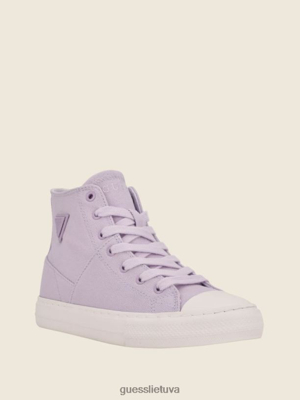 moterys GUESS 6NLN3362 avalynė atvira violetinė prinze aukšti drobiniai sportbačiai