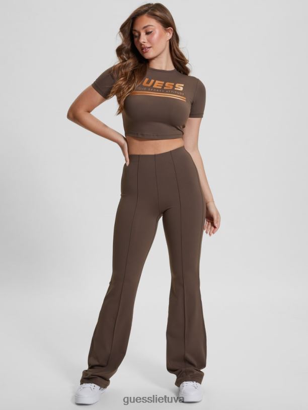 moterys GUESS 6NLN2055 drabužiai tamsi kava aggie flare antblauzdžiai