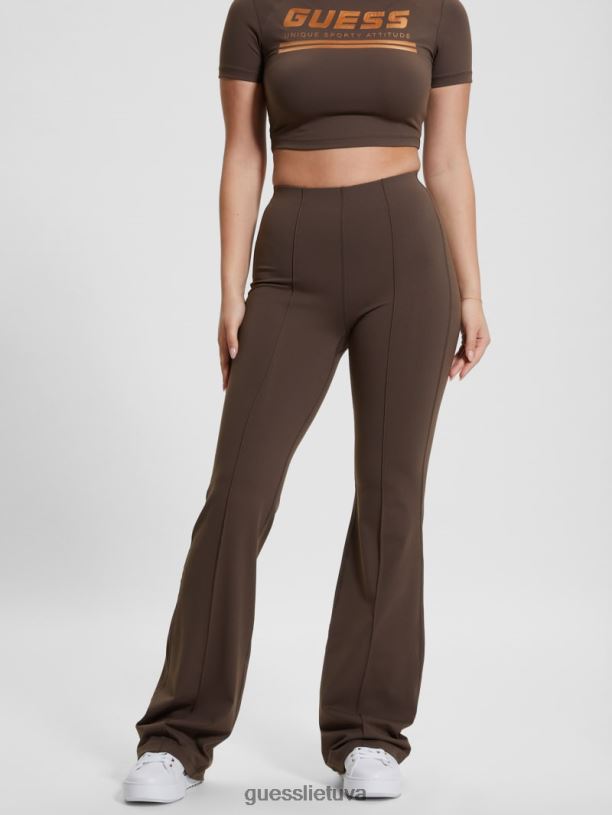 moterys GUESS 6NLN2055 drabužiai tamsi kava aggie flare antblauzdžiai