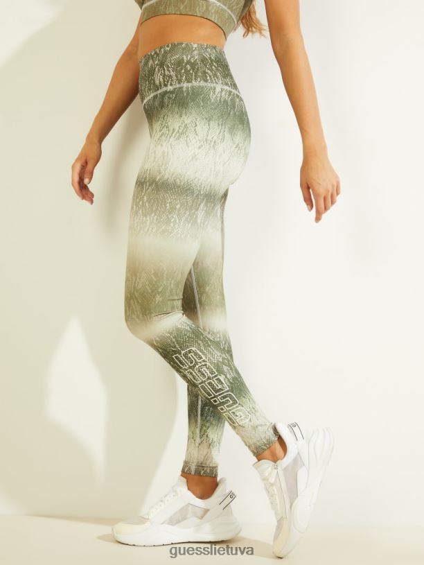 moterys GUESS 6NLN2526 drabužiai allover python kaki kombinacija corrine python antblauzdžiai