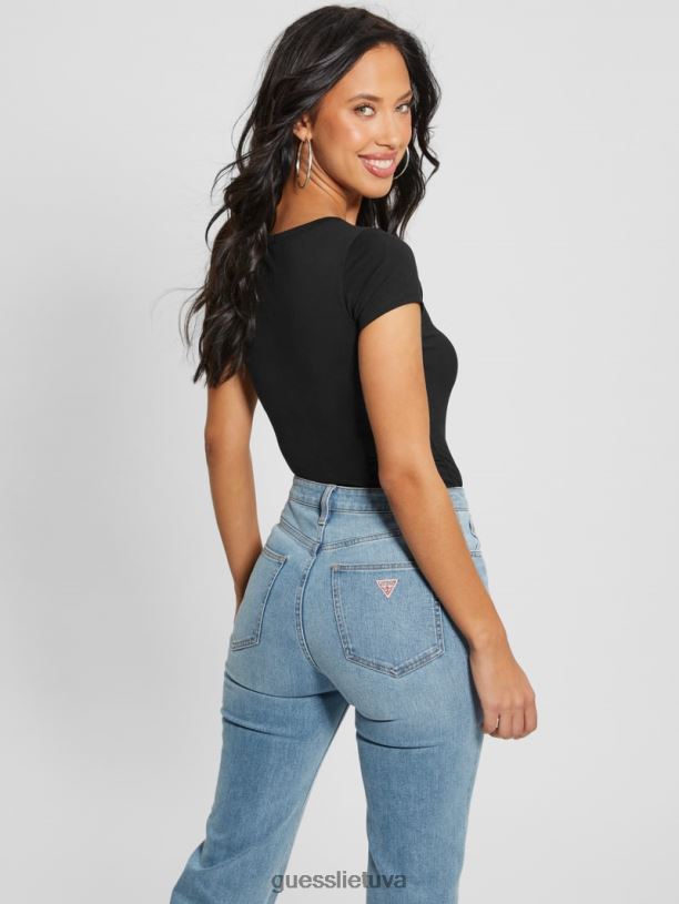 moterys GUESS 6NLN1078 drabužiai juodas ekologiškas trikampis kaušelis