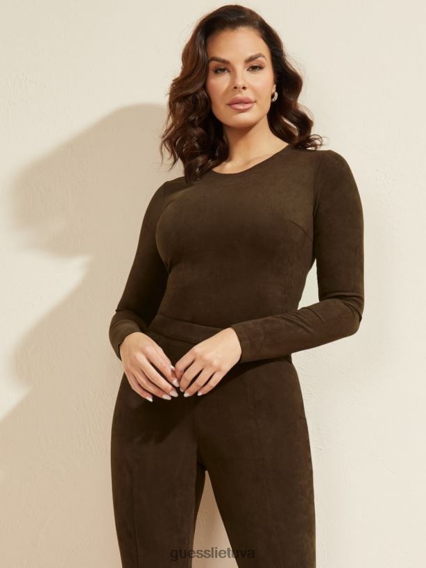 moterys GUESS 6NLN1225 drabužiai deginta mediena multi Leonie bodis