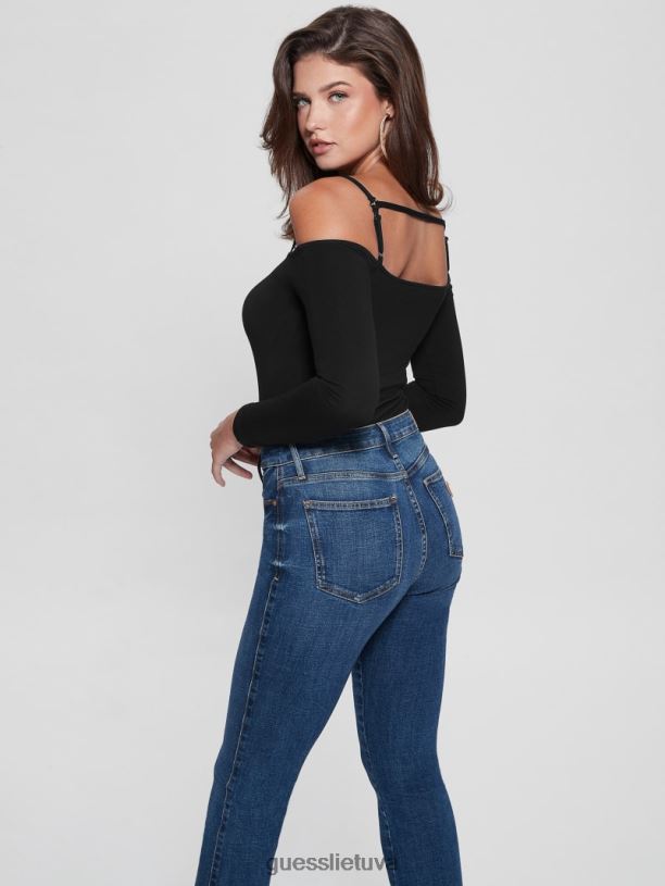 moterys GUESS 6NLN1399 drabužiai juodas eko malaya pakinktas bodis