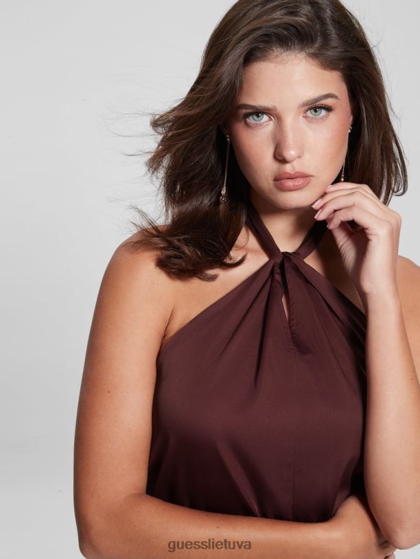 moterys GUESS 6NLN1463 drabužiai mistinis vynas ekologinis viržių apynasris bodis