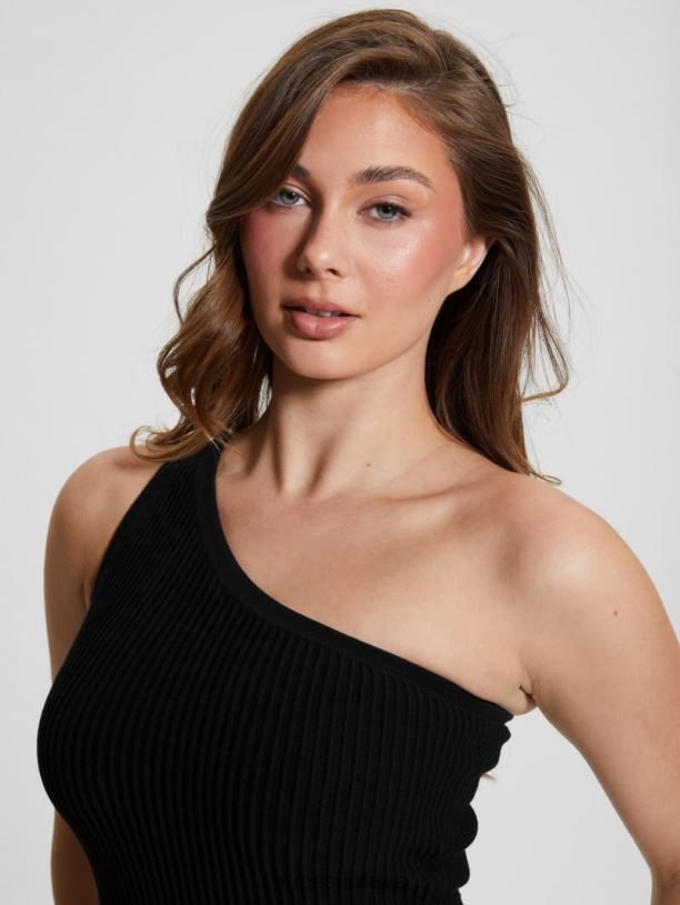 moterys GUESS 6NLN990 drabužiai juodas eko mel ottoman bodis