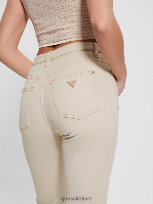 moterys GUESS 6NLN106 drabužiai drebulės baltos spalvos multi mamos džinsai