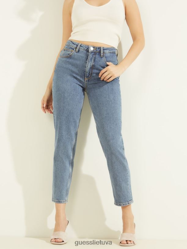 moterys GUESS 6NLN110 drabužiai autentiškas vidurys mamos džinsai