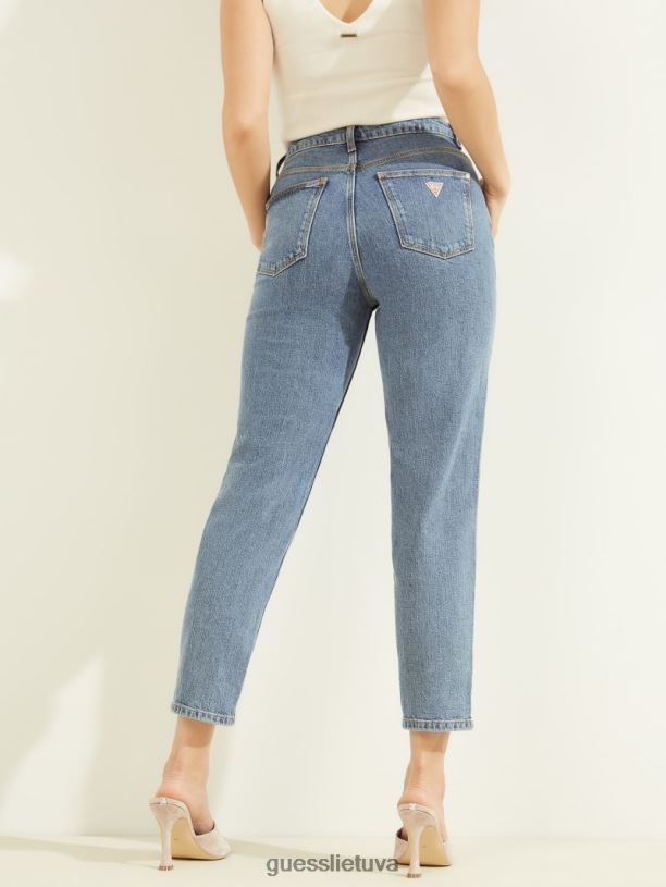 moterys GUESS 6NLN110 drabužiai autentiškas vidurys mamos džinsai