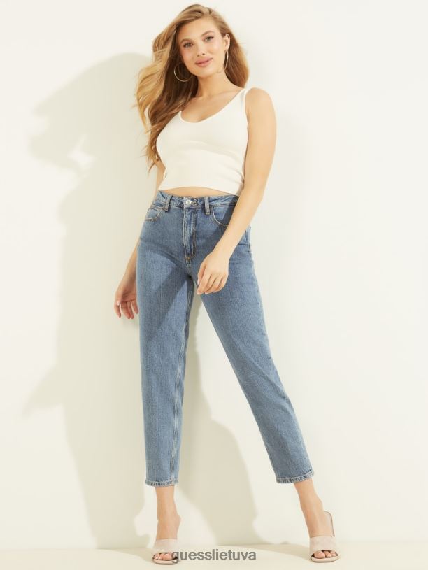 moterys GUESS 6NLN110 drabužiai autentiškas vidurys mamos džinsai