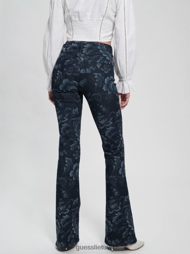 moterys GUESS 6NLN127 drabužiai laukinių gėlių lazerinis spaudinys eko adeline gėlėti platėjantys džinsai
