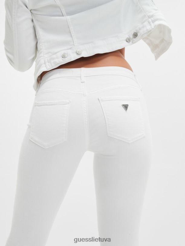 moterys GUESS 6NLN138 drabužiai optikos baltas skalavimas Eco sexy curve vidutinio aukščio džinsai