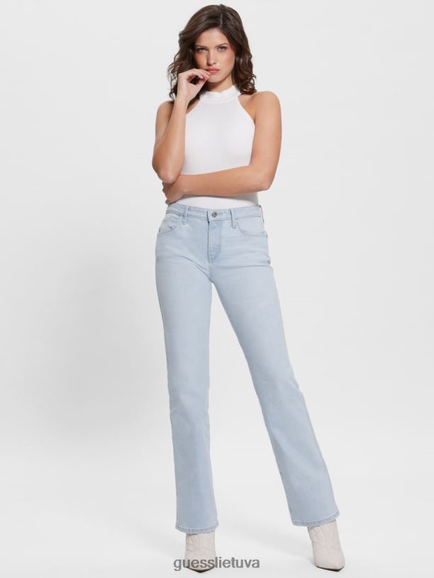 moterys GUESS 6NLN17 drabužiai ryškus akmuo mėlynas seksualūs tiesūs džinsai