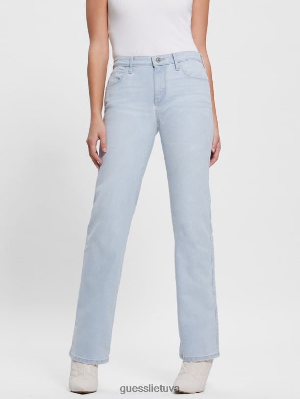 moterys GUESS 6NLN17 drabužiai ryškus akmuo mėlynas seksualūs tiesūs džinsai