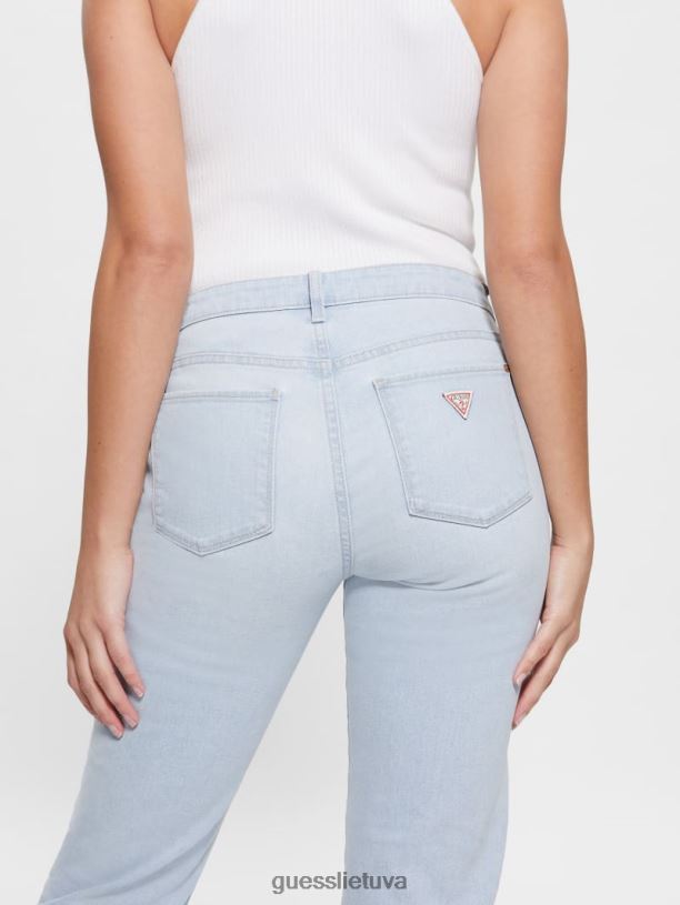 moterys GUESS 6NLN17 drabužiai ryškus akmuo mėlynas seksualūs tiesūs džinsai