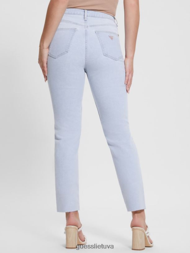 moterys GUESS 6NLN19 drabužiai ryškus akmuo mėlynas eko sunaikinti mama džinsai