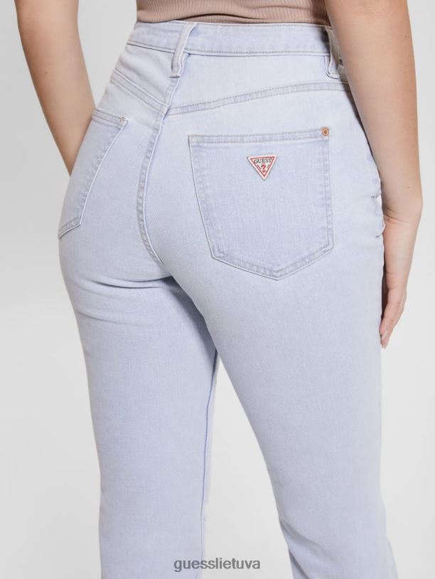 moterys GUESS 6NLN19 drabužiai ryškus akmuo mėlynas eko sunaikinti mama džinsai