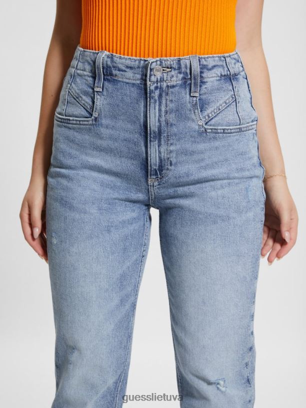 moterys GUESS 6NLN1 drabužiai teatras ekologinio siaurėjančio kirpimo mama džinsai