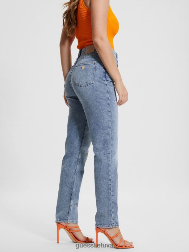 moterys GUESS 6NLN1 drabužiai teatras ekologinio siaurėjančio kirpimo mama džinsai