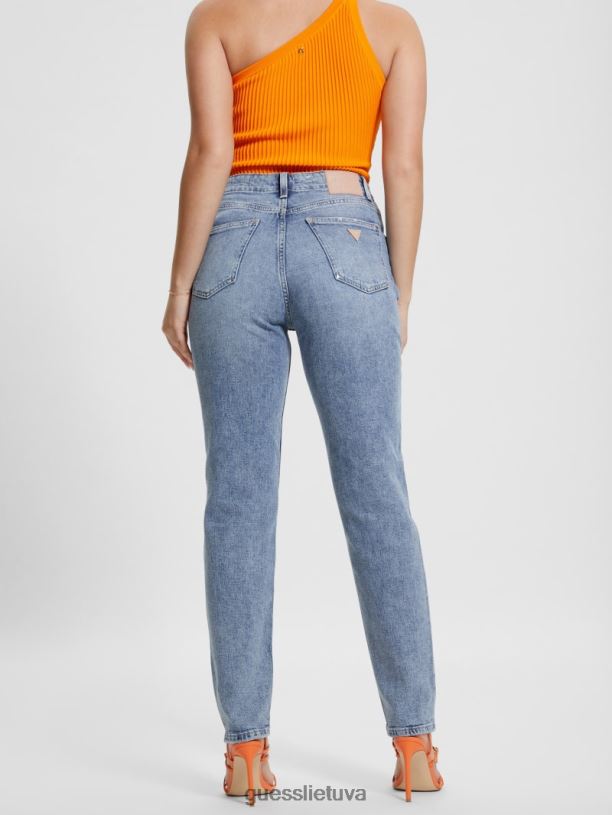 moterys GUESS 6NLN1 drabužiai teatras ekologinio siaurėjančio kirpimo mama džinsai
