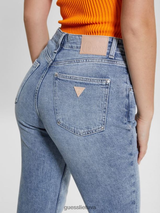 moterys GUESS 6NLN1 drabužiai teatras ekologinio siaurėjančio kirpimo mama džinsai
