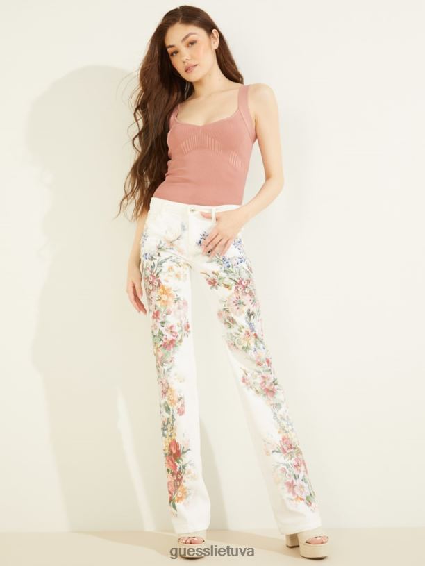 moterys GUESS 6NLN211 drabužiai gėlių žiedas seksualūs gėlėti džinsai