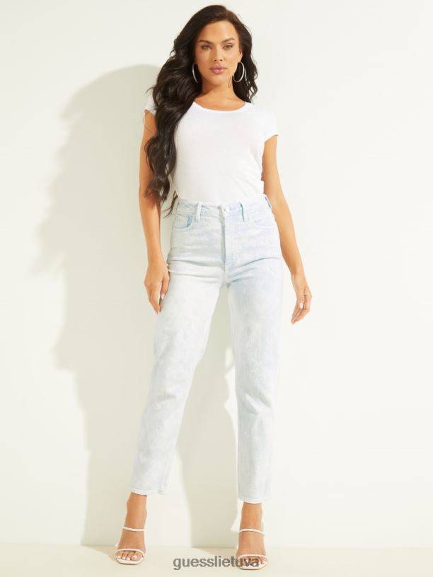 moterys GUESS 6NLN228 drabužiai agua rūgšties plovimas mamos džinsai