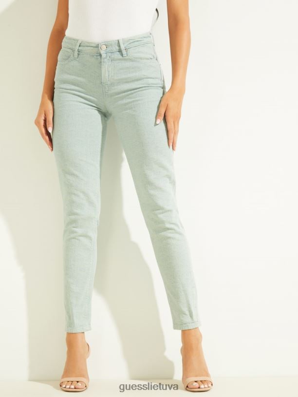 moterys GUESS 6NLN252 drabužiai spalvos kubas aqua 1981 m. dažyti geo skinny džinsai