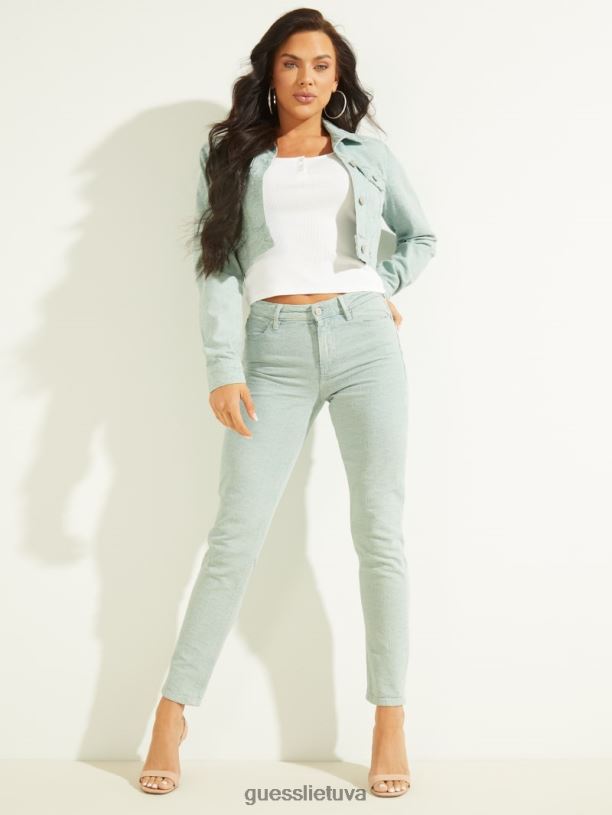 moterys GUESS 6NLN252 drabužiai spalvos kubas aqua 1981 m. dažyti geo skinny džinsai