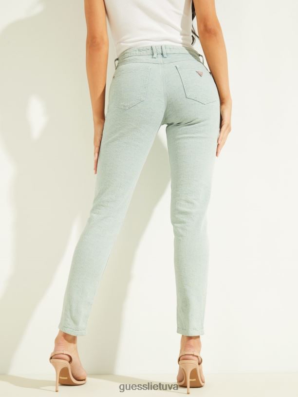 moterys GUESS 6NLN252 drabužiai spalvos kubas aqua 1981 m. dažyti geo skinny džinsai