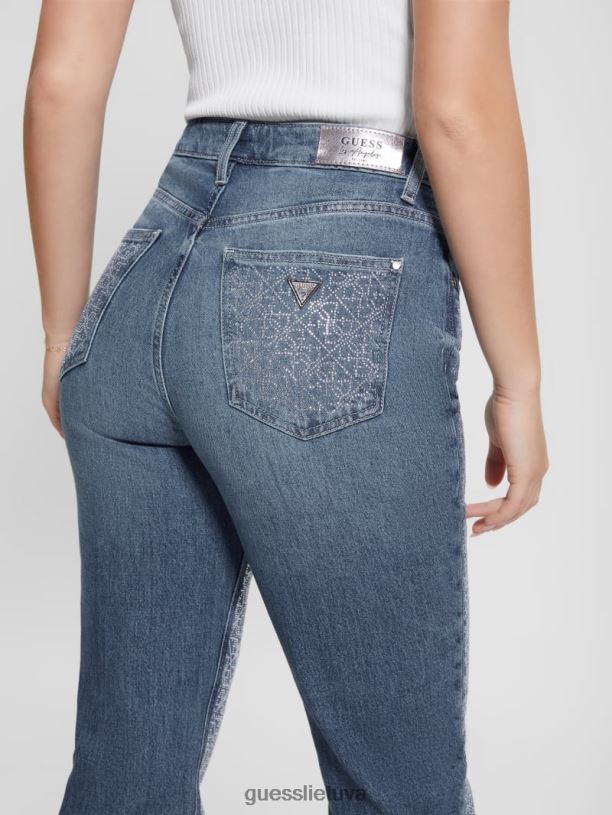 moterys GUESS 6NLN25 drabužiai kelionė Kalnų krištoliniai quattro g mom džinsai