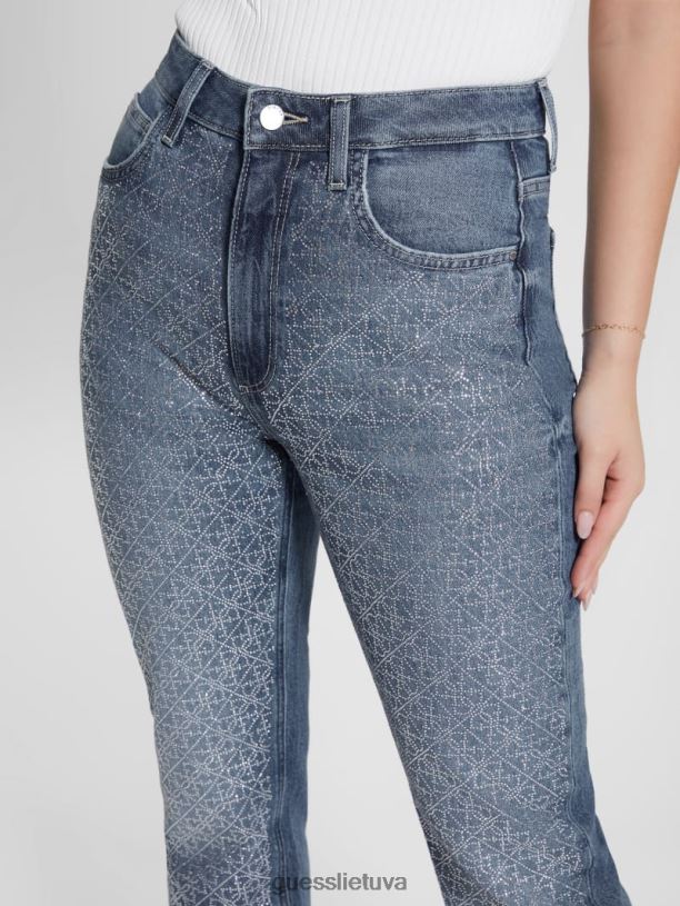 moterys GUESS 6NLN25 drabužiai kelionė Kalnų krištoliniai quattro g mom džinsai