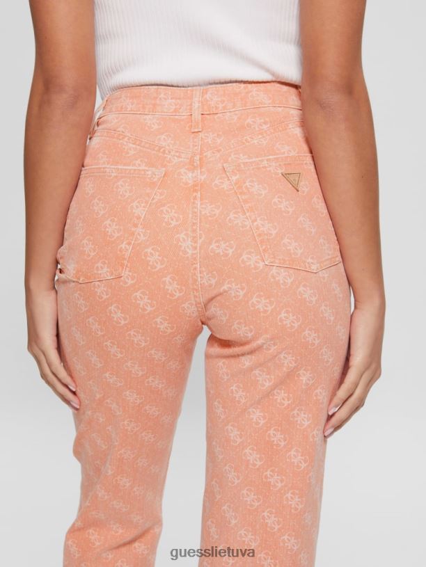 moterys GUESS 6NLN290 drabužiai abrikosų sultys džinsai melrose quattro g print