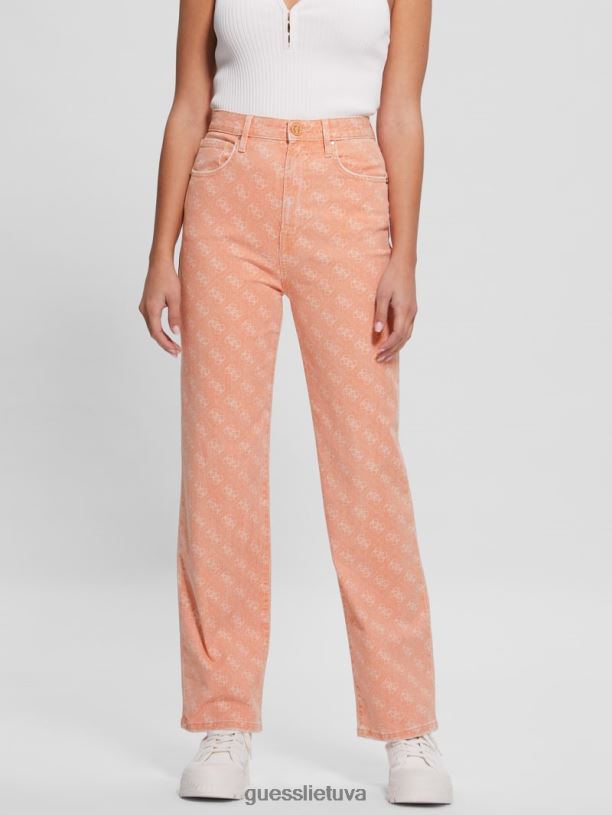 moterys GUESS 6NLN290 drabužiai abrikosų sultys džinsai melrose quattro g print