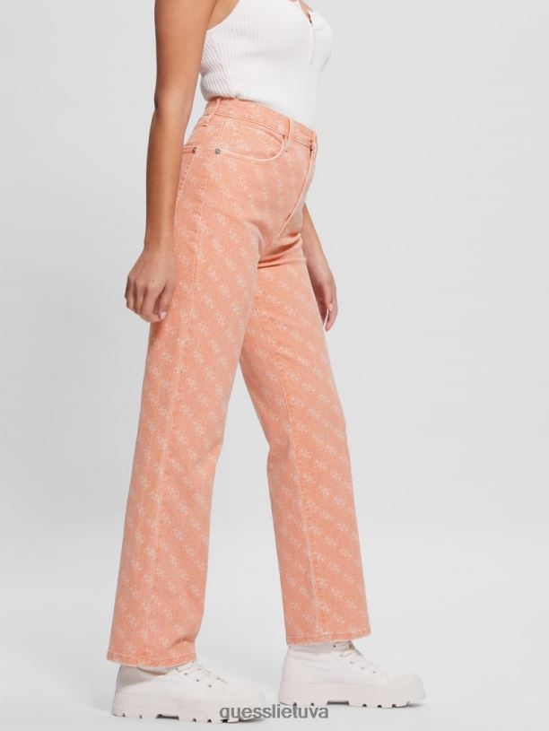 moterys GUESS 6NLN290 drabužiai abrikosų sultys džinsai melrose quattro g print