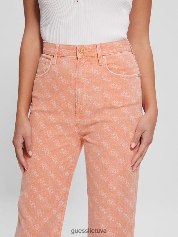 moterys GUESS 6NLN290 drabužiai abrikosų sultys džinsai melrose quattro g print