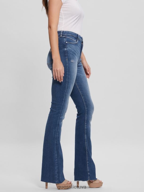 moterys GUESS 6NLN44 drabužiai kaliciklo vidurio 70-ųjų ekopop platėjantys džinsai