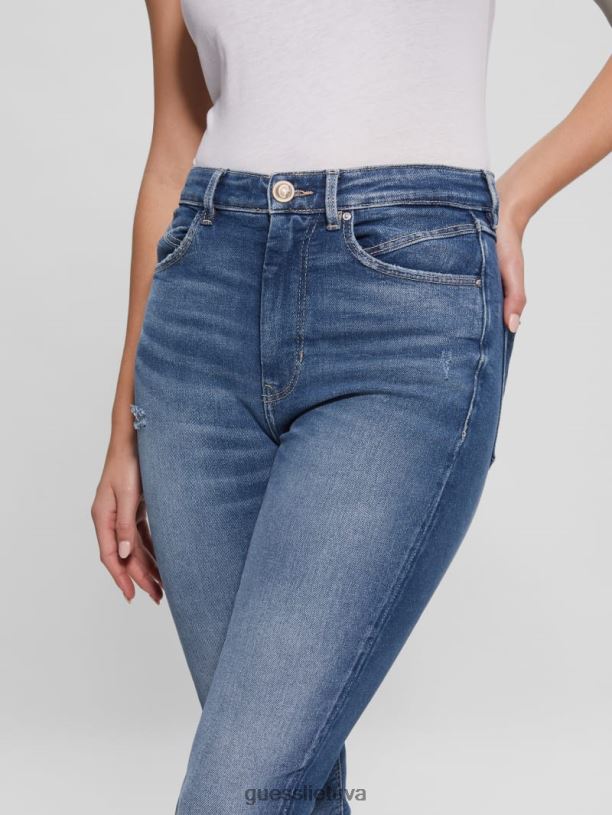 moterys GUESS 6NLN44 drabužiai kaliciklo vidurio 70-ųjų ekopop platėjantys džinsai